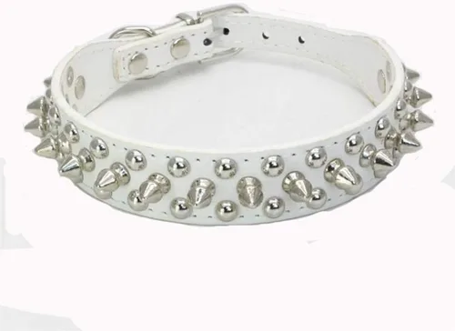 Vista 11 de Collares de piel sintética ajustable con remaches y tachuelas de hongos para gatos, cachorros, perros