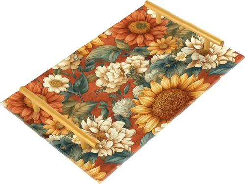Vista 10 de Rose Reverie Peach Bathroom Vanity Tray Toilet Tank Tray Bathroom Counter Storage for Counter