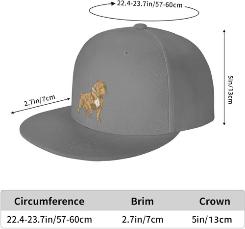 Vista 5 de American Bully Flat Brim Baseball Cap Men's and Women's Adjustable Hat Black