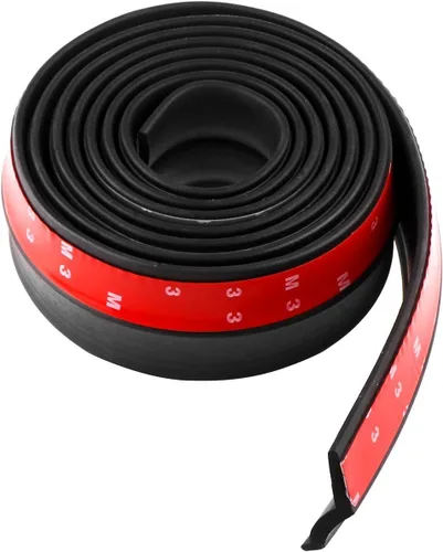 Vista 4 de Protector de goma para parachoques delantero universal de auto, alerón de 2.5M/8.2 pies, divisor de borde, protector de falda de carrocería (Negro)
