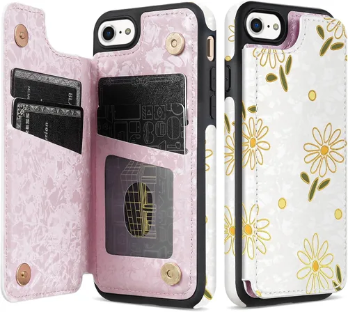 Vista 51 de NNH Funda tipo cartera compatible con iPhone Xs Max con bloqueo RFID, ranuras para tarjetas, folio de piel sintética, función atril, doble cierre