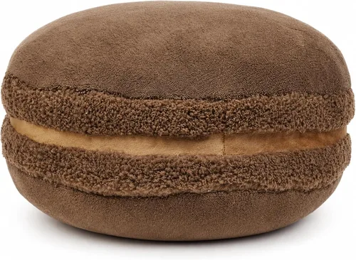 Vista 12 de Almohada decorativa redonda de plush con forma de macarrón ChezMax, de 14.5 pulgadas