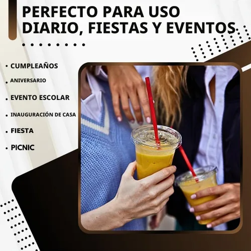 Vista 4 de Green Direct Vasos desechables de 12 onzas con tapas, vasos de plástico transparente con tapas, tazas de café helado para té Boba de burbujas, taza