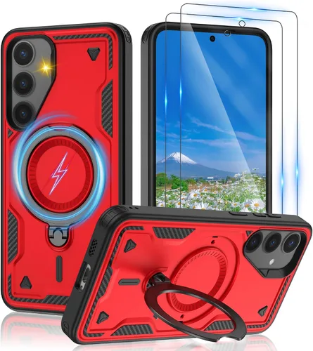 Vista 14 de Gritup fro Funda para Google Pixel 9A, funda protectora magnética de grado militar compatible con Mag-Safe, 2 protectores de pantalla HD, soporte