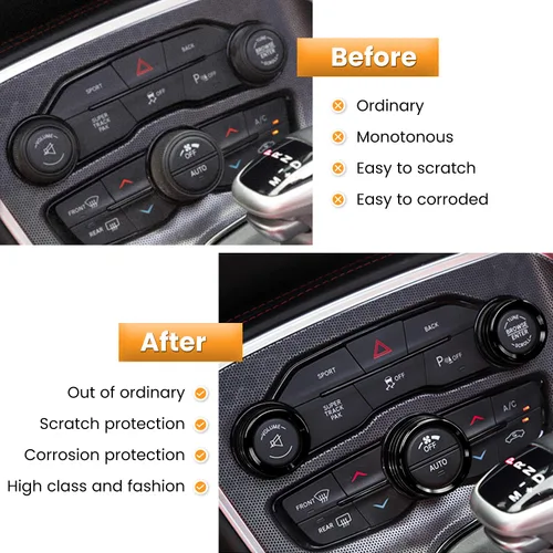 Vista 4 de Interruptor de aire acondicionado, perilla de botón de CD para Dodge Challenger Charger Chrysler 300 300s 2015-2024, para Ram 2013-2018, accesorios