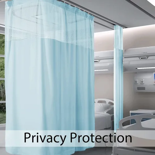 Vista 14 de Fcosie Cortinas divisoras de habitación de hospital con ganchos planos para cubículo, pantalla de privacidad para hospital, clínica médica