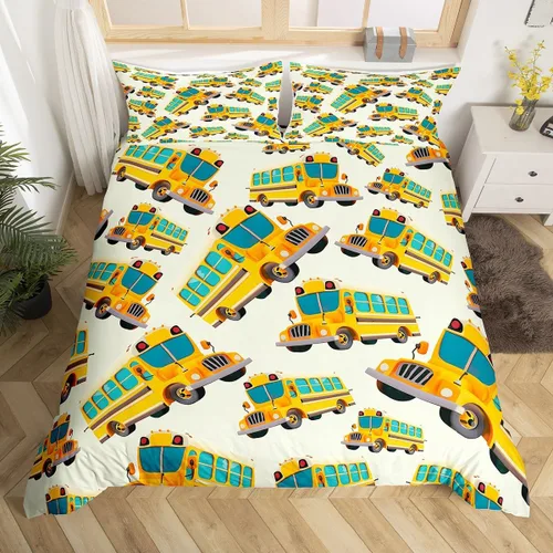 Vista 42 de Feelyou Race Car Duvet Cover Twin Size Boys Girls Speed Sports Car Bedding Set Breathable Soft Racing Comforter Cover 2Pcs Black White Checked Azure