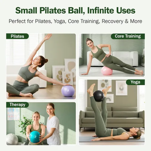 Vista 7 de Slim Panda Pelota de Pilates, Pelota de Ejercicio Pequeña de 9 Pulgadas, Mini Pelota de Yoga Antiestallido para Estabilidad, Entrenamiento, Barre