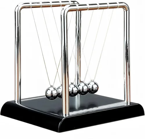Vista 8 de Péndulo de Newton con Bolas de Equilibrio, Bolas Cinéticas Oscilantes con Base Negra, Herramienta de Aprendizaje Educativo de Ciencia Física
