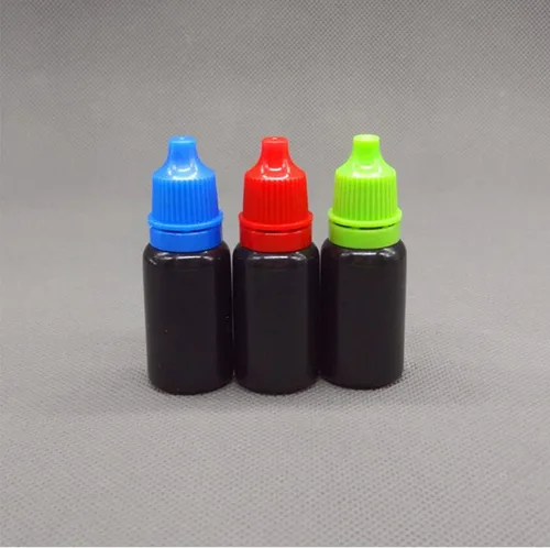 Vista 4 de Snadulor 60 botellas vacías de plástico negro con gotero exprimible de 0.2 fl oz con tapa protectora, botella de gotas para los ojos (tapa verde)