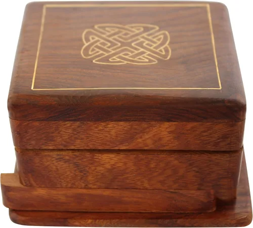 Vista 2 de Joyero Caja mágica Caja secreta - Caja de regalo con apertura de truco - Caja organizadora de almacenamiento para mujeres... (Diseño 3)