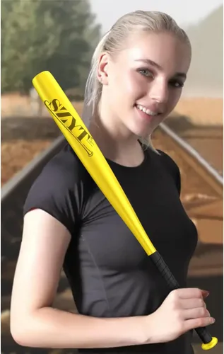 Vista 6 de Bate de béisbol de 32 pulgadas, bate de sóftbol, bate de T-Ball, defensa del hogar, aleación de aluminio, ligero, alto brillo Amarillo limón