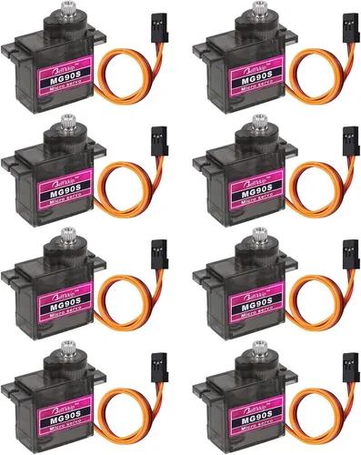 Vista 9 de 2 piezas MG90S 9g Micro Servo Motor Metal Gear para RC Robot Coche Avión Helicóptero Mini Servos para Arduino Proyecto Compact 9g servos with