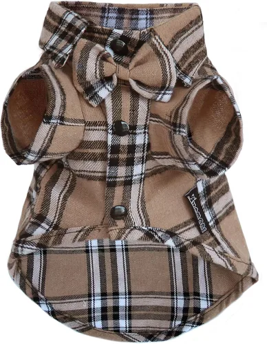 Vista 10 de MAMORE Vestido tipo camisa para perro, camisa de lazo de príncipe perrito, atuendo formal casual para mascotas para perros pequeños, medianos