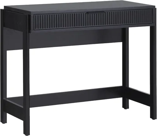 Vista 10 de Walker Edison Diseño de oficina de transición, detalle frontal de cajón de cañas, escritorio con cajón, escritorio espacioso, complementario