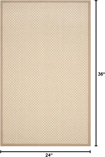 Vista 2 de SAFAVIEH Natural Fiber Collection - Alfombra decorativa de 2 x 3 pies, marfil y natural, diseño de yute y yute, ideal para zonas de alto tráfico