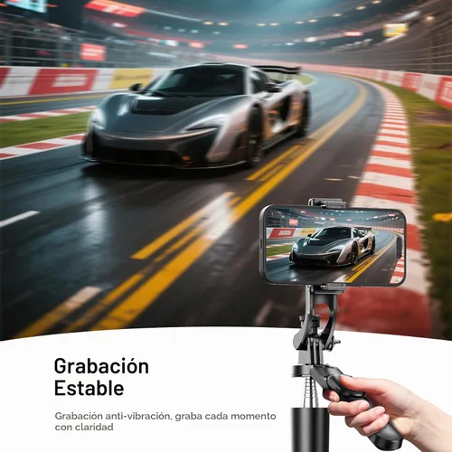 Vista 3 de Trípode con palo selfie de 67 pulgadas para iPhone con control remoto, soporte para teléfono y tornillo de 1/4 de pulgada, trípode extensible