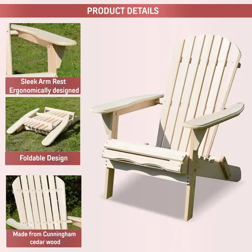 Vista 4 de northbeam Silla Adirondack plegable – Kit de silla Adirondack de exterior compuesto resistente a la intemperie para patio, césped y patio trasero