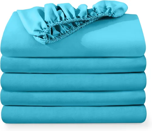 Vista 57 de Bare Home Paquete de 2 sábanas bajeras ajustadas tamaño individual - microfibra ultrasuave de alta calidad 1800, resistente a las arrugas, bolsillo