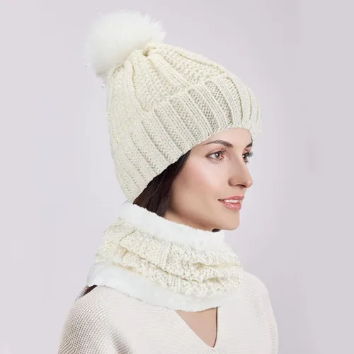 Vista 6 de SATINIOR Juego de 5 piezas de gorro de invierno y bufanda, guantes de forro polar cálido, gorro de punto, gorro de punto para pantalla táctil