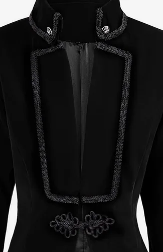 Vista 5 de DRTES Chaqueta gótica steampunk para mujer, estilo victoriano, medieval, vintage