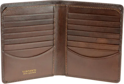 Vista 5 de VISCONTI Tuscany Colection Matteo TSC49 - Cartera de piel auténtica con bloqueo RFID seguro, Negro -, Billetera para efectivo y tarjeta