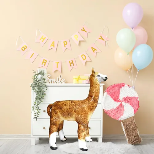 Vista 4 de Jet Creations Regalos inflables de alpaca para fiestas, 30 pulgadas, peluches An-Alpa Hecho de vinilo grueso y duradero con detalles de alpaca
