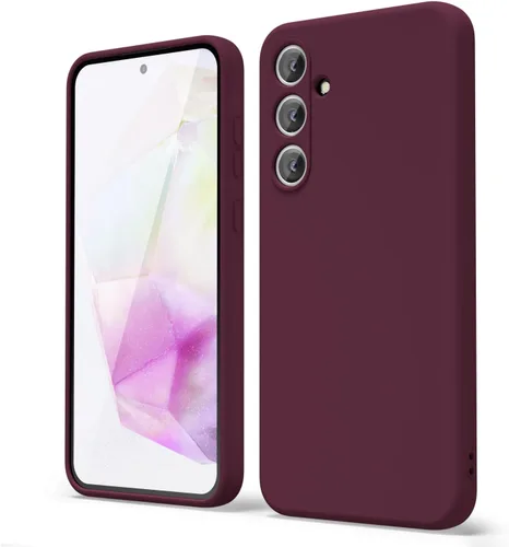 Vista 42 de oakxco Funda para teléfono Samsung Galaxy A12 con agarre de silicona líquida, linda delgada fina suave cubierta de gel de goma TPU lisa para mujeres