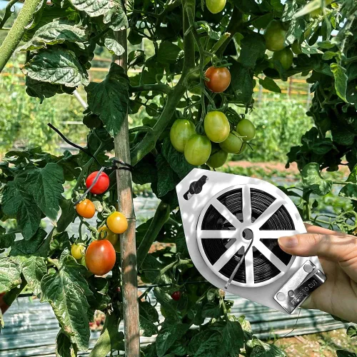 Vista 5 de Shintop Alambre de amarre giratorio para plantas de jardín de 328 pies con cortador para jardinería, hogar, oficina (negro)