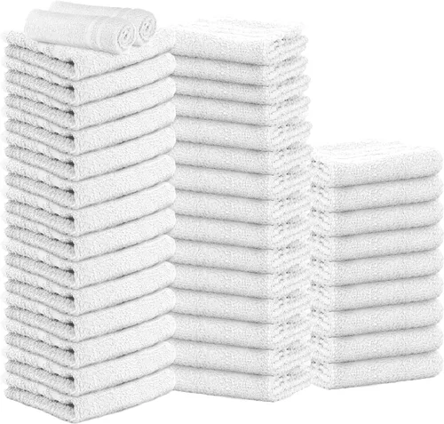 Vista 17 de Paquete de 24 Toallas de Mano Arena 100% Algodón Toalla de Spa – 16x26 pulgadas Toallas Faciales Altamente Absorbentes Gimnasio, Toalla para Cabello