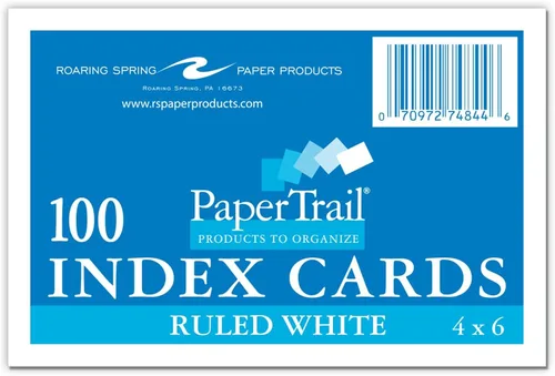 Vista 2 de Roaring Spring Fichas de índice de 4 x 6 pulgadas, caja a granel de 36 paquetes de 100 cada uno, papel de índice blanco liso 100#, rayado