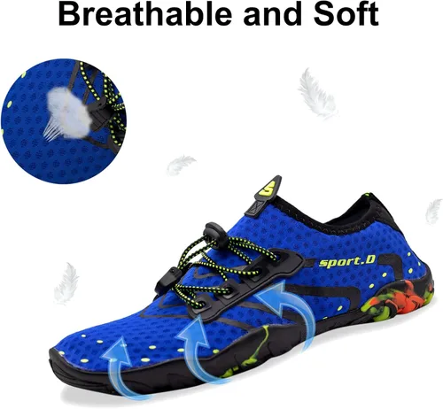 Vista 4 de Teemie Zapatos de agua para hombres y mujeres, secado rápido, calcetines acuáticos para exteriores, zapatos deportivos