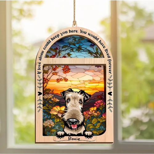 Vista 281 de LOVELYPOD Adorno de Navidad personalizado de sabueso afgano, atrapasoles con nombre, regalos de pérdida de mascotas, regalos para amantes