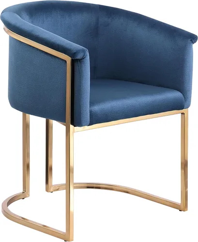 Vista 9 de Meridian Furniture 758Beige-C Tierra Collection Modern Silla de comedor tapizada contemporánea con lujoso terciopelo beige, acabado de latón