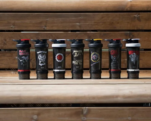 Vista 2 de Smartshake Revive Ghost Band - Botella mezcladora de proteínas con almacenamiento - 25 onzas sin BPA de proteína en polvo, mezcladora a prueba
