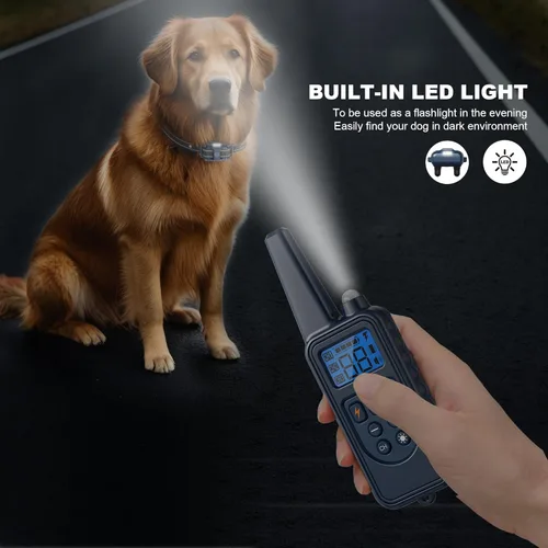 Vista 5 de Collar electrónico para perro con control remoto, collar de entrenamiento de perro impermeable de 2600 pies para perros pequeños, medianos