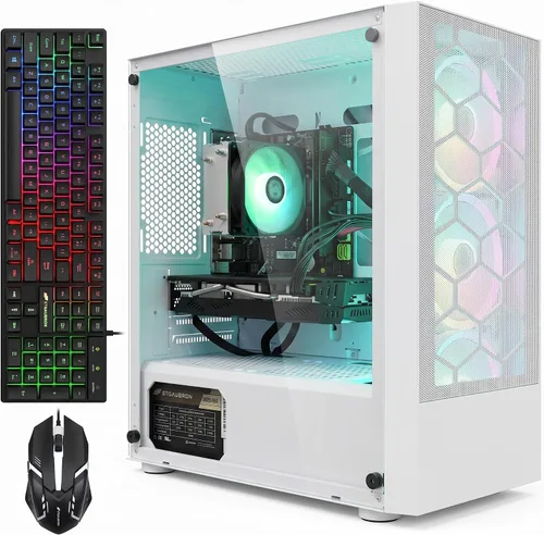 Vista 11 de STGAubron Computadora de escritorio para videojuegos, Radeon RX 560 4G GDDR5, Intel Core i5 3.2G hasta 3.6G, 16G RAM, 512G SSD, WiFi 600M, BT 5.0