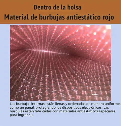 Vista 5 de Bolsas de burbujas antiestáticas, 10 piezas de componentes electrónicos reutilizables antiestáticos de 8 x 12 pulgadas, con adhesivo antiestático