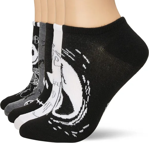 Vista 11 de Disney Women's Nightmare Before Christmas No Show Socks (5 Pack)