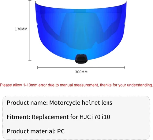 Vista 5 de Shkalacar Visera de casco de motocicleta, repuesto para casco de motocicleta HJC i70 i10, casco de motocicleta, escudo contra el viento, lente