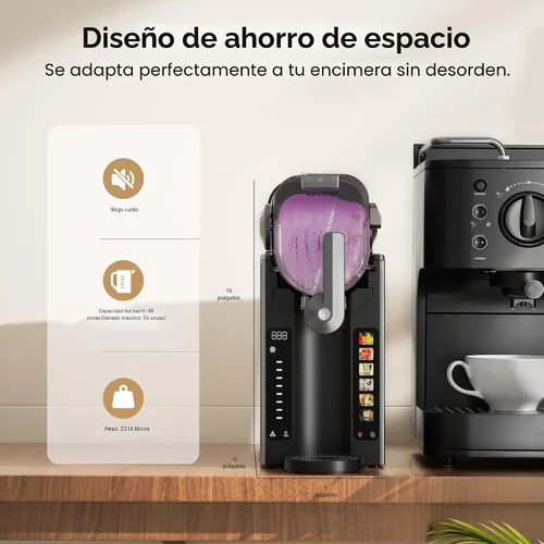Vista 8 de Máquina de granizado para el hogar, máquina de granizado de 88 onzas, no necesita hielo, máquina de bebidas congeladas con 6 ajustes