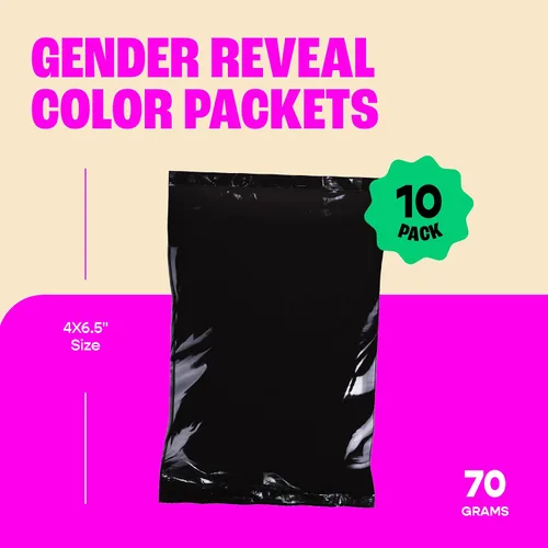 Vista 2 de Chameleon Colors Blue Gender Reveal Powder – Bolsas individuales de fácil apertura de polvo de tiza de color azul con embalaje opaco