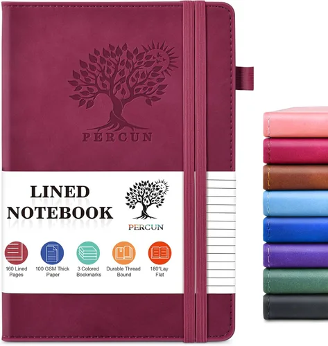 Vista 23 de PERCUN Diario en blanco para hombres y mujeres, 160 páginas en blanco para escribir, dibujar, cuaderno de bocetos, cuaderno de bocetos de cuero