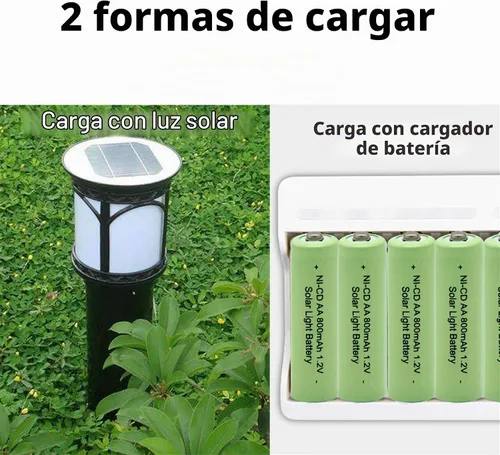 Vista 5 de QBLPOWER Ni-CD AA 800mAh 1.2V batería recargable para luces solares al aire libre lámpara jardín patio césped (8 piezas)