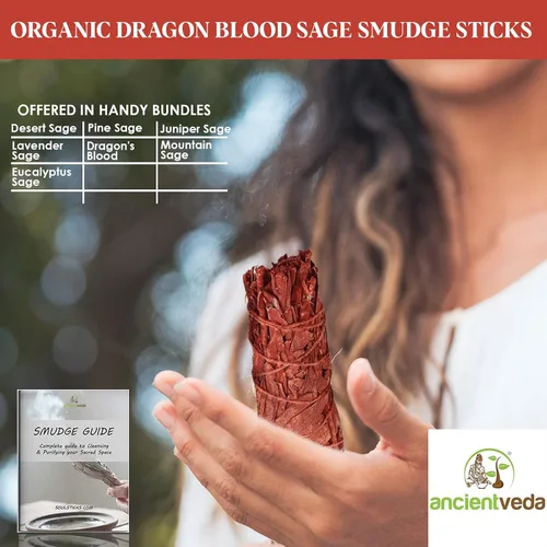 Vista 5 de Ancientveda Essential Sage - Paquete de 3 ramas aromáticas