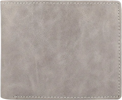Vista 7 de Billetera para hombrecon RFID bloqueo plegable en 3, piel genuina, cartera con 2ventanas para identificación