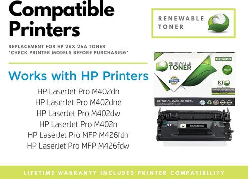 Vista 3 de Renewable Toner PRO - Cartucho de tóner compatible MICR para HP 26A CF226A para Laserjet Pro M402 MFP M426