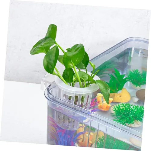 Vista 5 de Ipetboom Maceta colgante para acuario, maceta de acuario, maceta para acuario, taza de agua, cestas de plantas de acuario, macetas flotantes