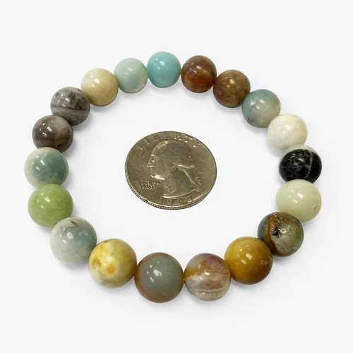 Vista 226 de Gem Avenue Handmade Round Bead Stretch Bracelet Unisex Natural Stone Beaded Jewelry for Men & Women, Elastic Wristband for Daily Wear