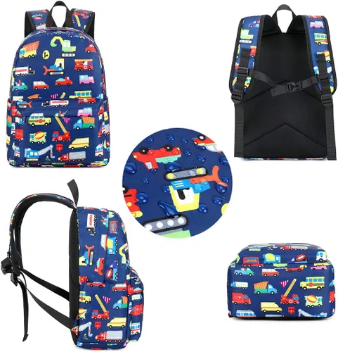 Vista 2 de Mochila preescolar para niños para escuela primaria Camión Marina S Computadora portátil